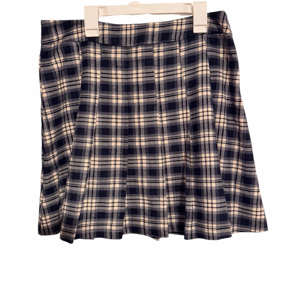 NWT Sugarlips Navy and White Plaid Skirt - Picture 2 of 7